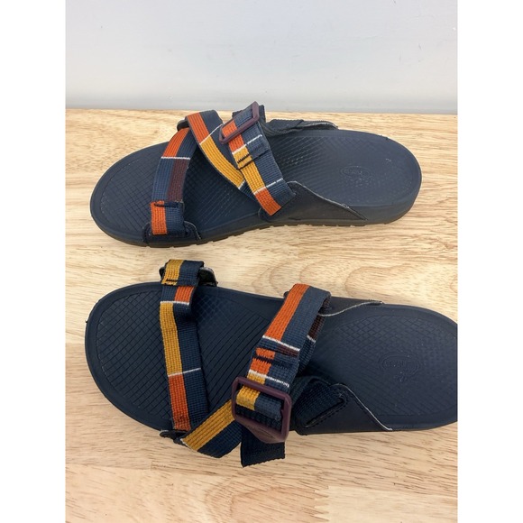 Chaco Women's Size 8 Lowdown Slide Sandals Adjustable Straps Yellow Red Navy #63 - Picture 6 of 10